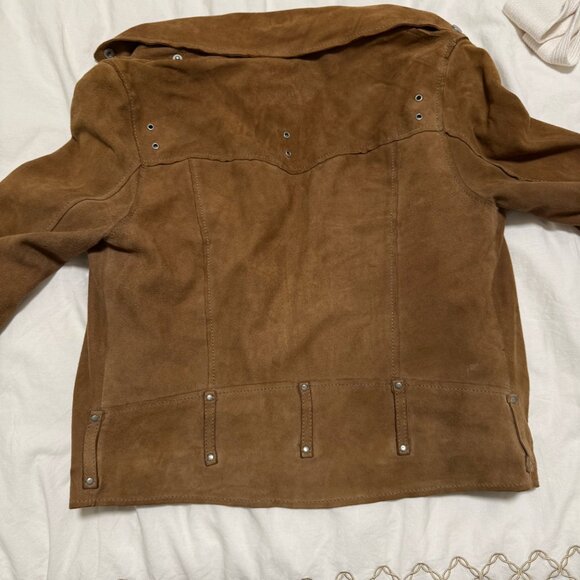 Allsaints Suede Goat Leather Women's Jacket US 2 - Picture 6 of 7